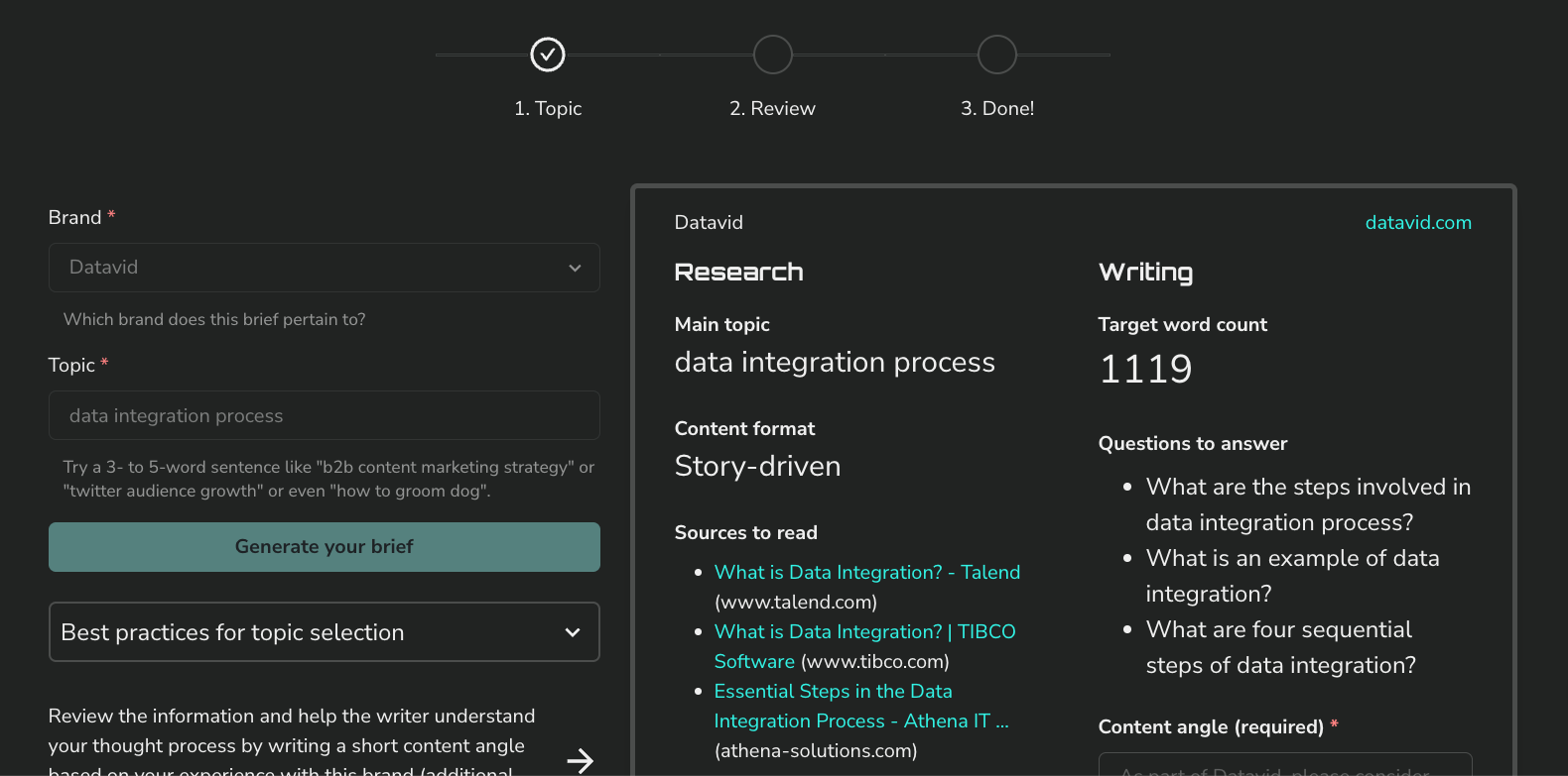 swiftbrief briefs screen